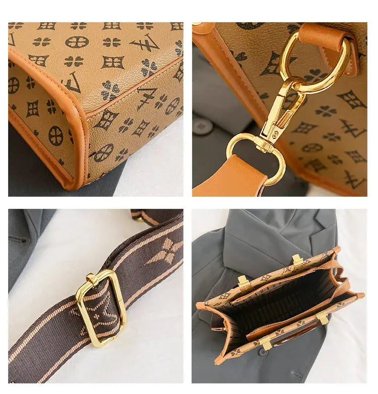 Fashionable Printed Versatile Commuter Tote Casual Handbag Single Shoulder Slant Cross Women's Bag City Simple Style Large Size luxecrown.co.uk