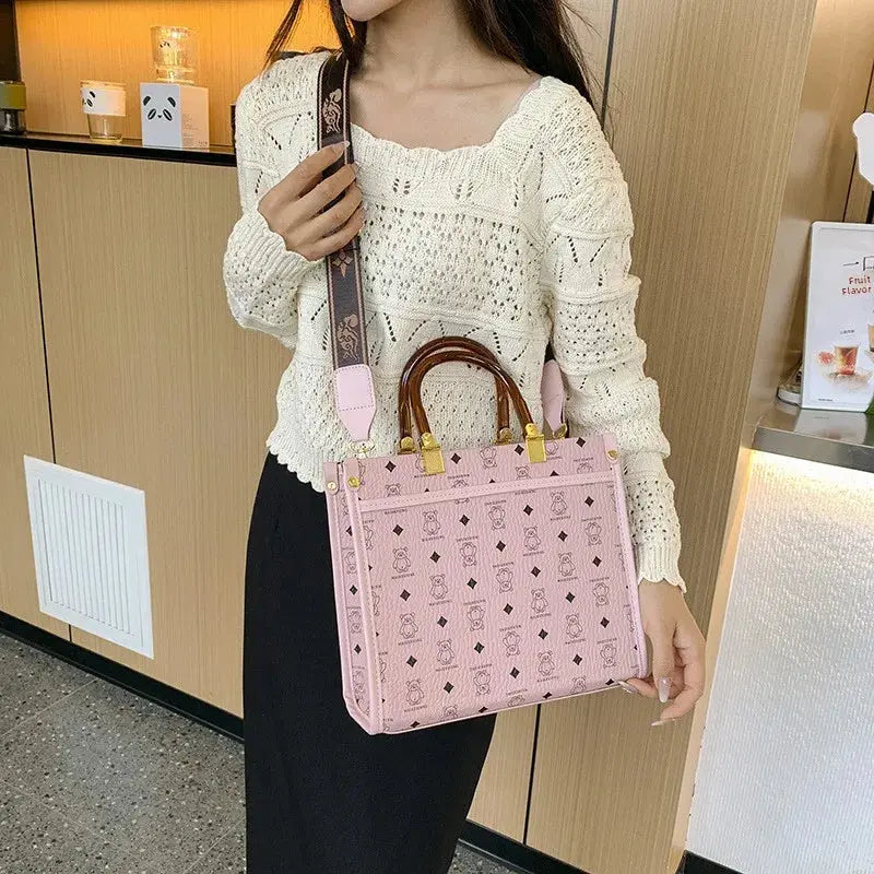 Fashionable Printed Versatile Commuter Tote Casual Handbag Single Shoulder Slant Cross Women's Bag City Simple Style Large Size luxecrown.co.uk