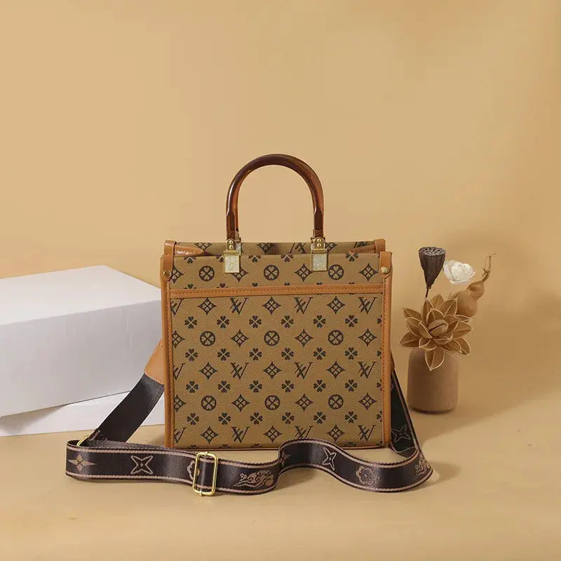 Fashionable Printed Versatile Commuter Tote Casual Handbag Single Shoulder Slant Cross Women's Bag City Simple Style Large Size luxecrown.co.uk