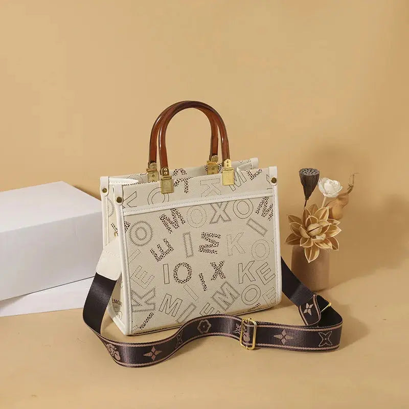 Fashionable Printed Versatile Commuter Tote Casual Handbag Single Shoulder Slant Cross Women's Bag City Simple Style Large Size luxecrown.co.uk