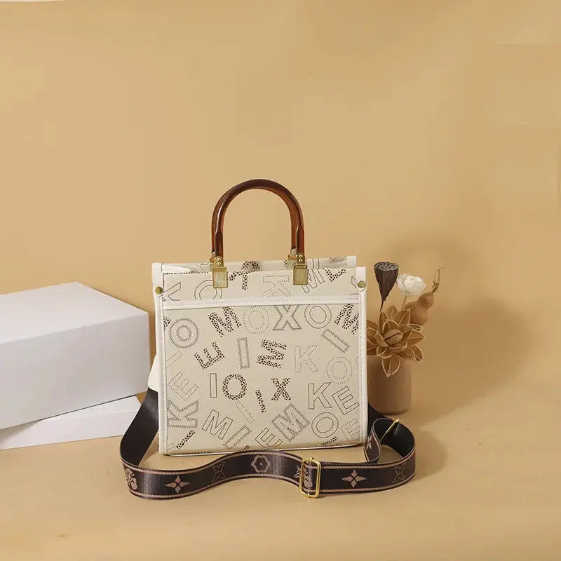 Fashionable Printed Versatile Commuter Tote Casual Handbag Single Shoulder Slant Cross Women's Bag City Simple Style Large Size luxecrown.co.uk