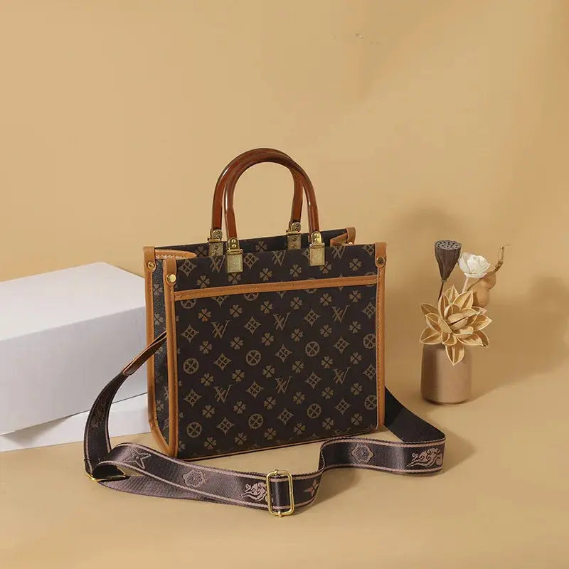 Fashionable Printed Versatile Commuter Tote Casual Handbag Single Shoulder Slant Cross Women's Bag City Simple Style Large Size luxecrown.co.uk