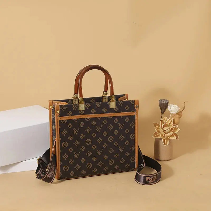 Fashionable Printed Versatile Commuter Tote Casual Handbag Single Shoulder Slant Cross Women's Bag City Simple Style Large Size luxecrown.co.uk