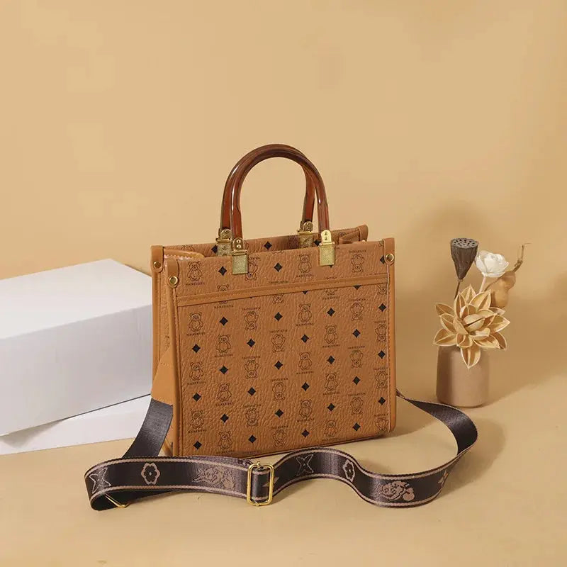 Fashionable Printed Versatile Commuter Tote Casual Handbag Single Shoulder Slant Cross Women's Bag City Simple Style Large Size luxecrown.co.uk