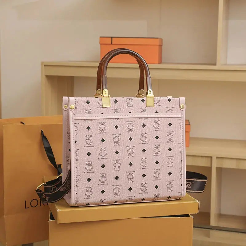 Fashionable Printed Versatile Commuter Tote Casual Handbag Single Shoulder Slant Cross Women's Bag City Simple Style Large Size luxecrown.co.uk
