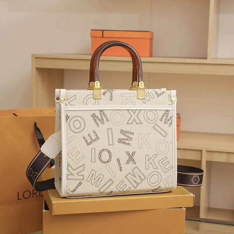 Fashionable Printed Versatile Commuter Tote Casual Handbag Single Shoulder Slant Cross Women's Bag City Simple Style Large Size luxecrown.co.uk