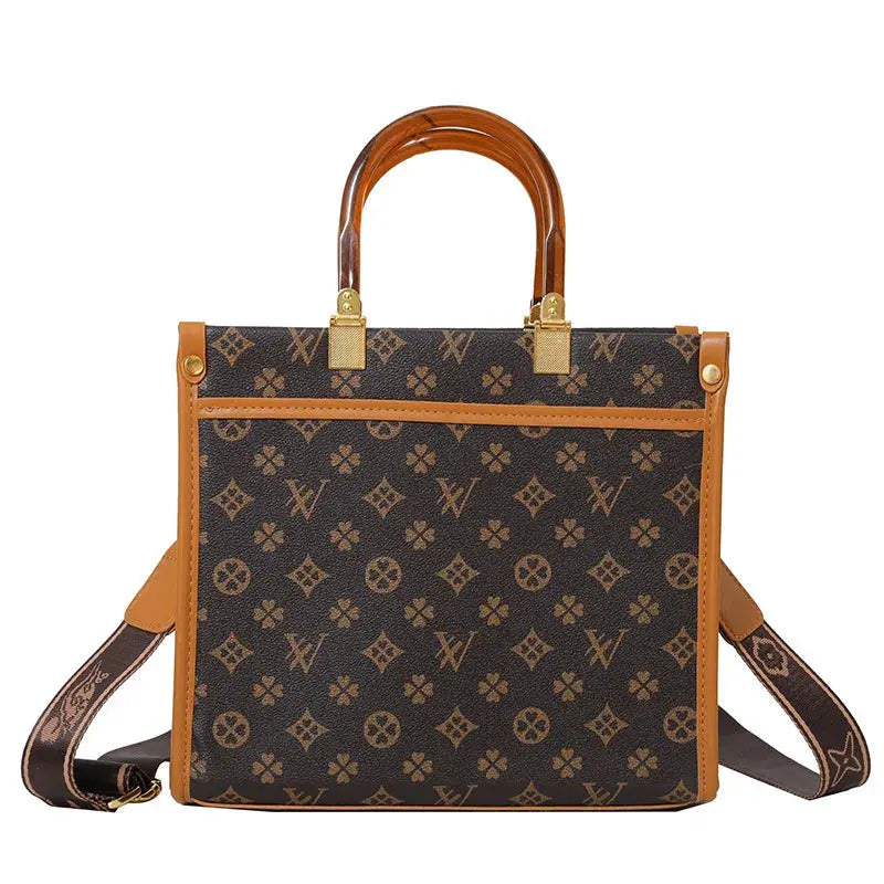 Fashionable Printed Versatile Commuter Tote Casual Handbag Single Shoulder Slant Cross Women's Bag City Simple Style Large Size luxecrown.co.uk