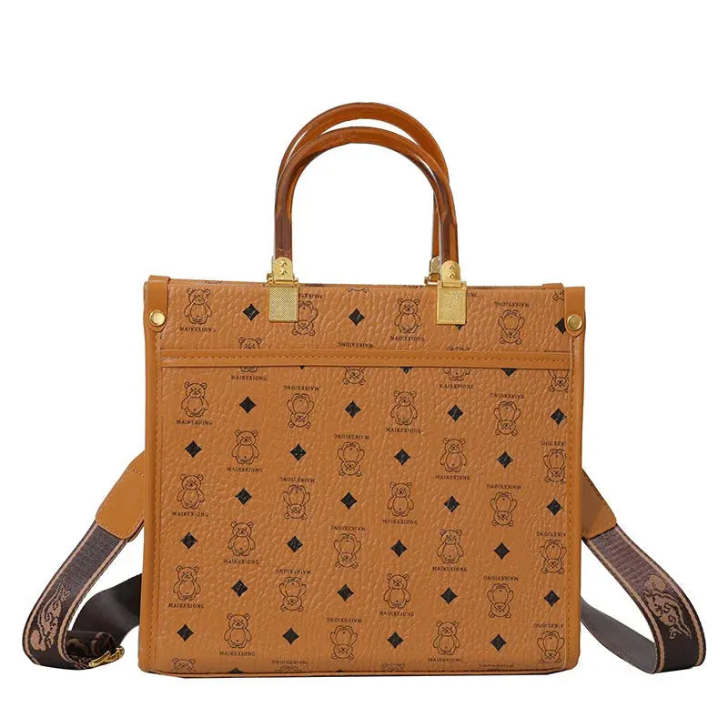 Fashionable Printed Versatile Commuter Tote Casual Handbag Single Shoulder Slant Cross Women's Bag City Simple Style Large Size luxecrown.co.uk
