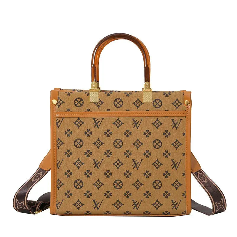 Fashionable Printed Versatile Commuter Tote Casual Handbag Single Shoulder Slant Cross Women's Bag City Simple Style Large Size luxecrown.co.uk
