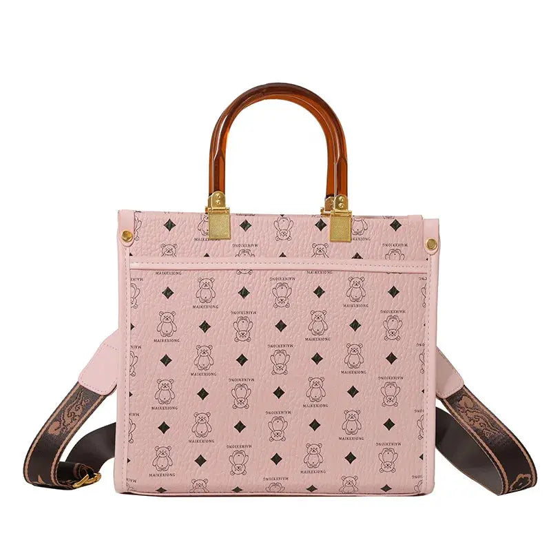 Fashionable Printed Versatile Commuter Tote Casual Handbag Single Shoulder Slant Cross Women's Bag City Simple Style Large Size luxecrown.co.uk