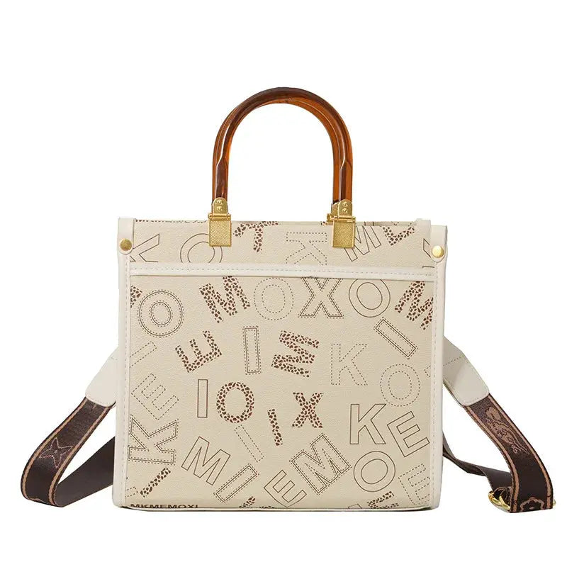 Fashionable Printed Versatile Commuter Tote Casual Handbag Single Shoulder Slant Cross Women's Bag City Simple Style Large Size luxecrown.co.uk