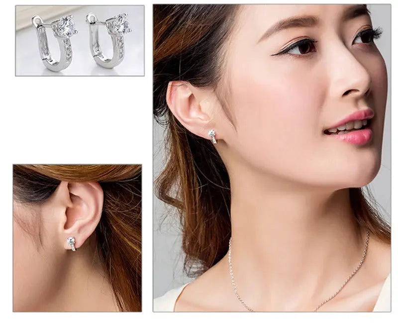 Fine Jewelry 925 Sterling Silver Earrings Inlaid With Zircon Crystal Flower Earrings Charm Jewelry For Women Gift Engagement Wed Streetsharks
