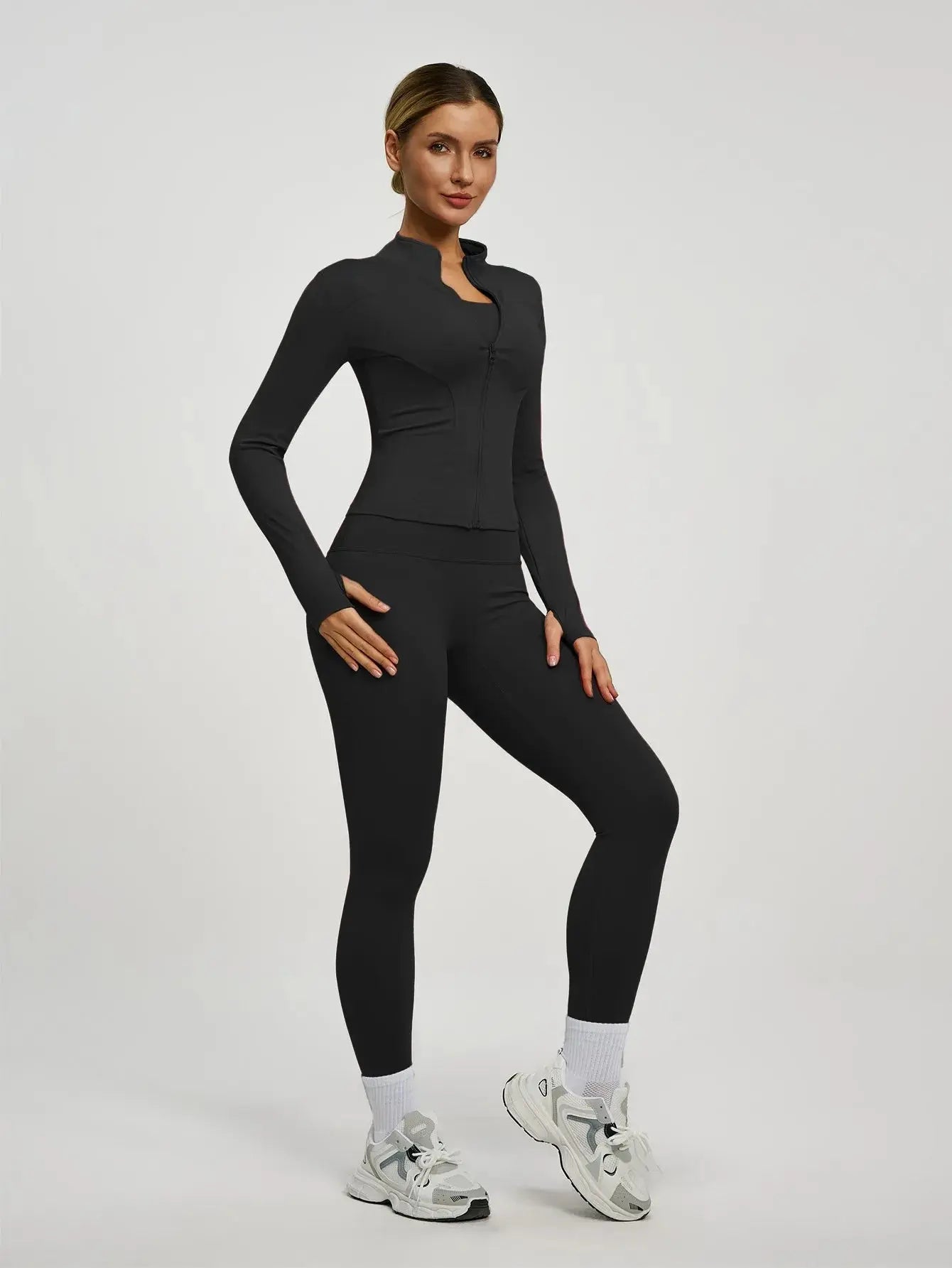 Fitfemme 2Pcs Women's Spring Yoga Sport Suit High Waist Legging Jacket Lifting Running Pants Outdoor Set luxecrown.co.uk