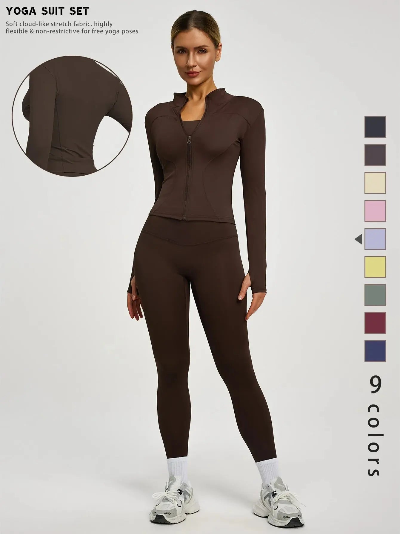Fitfemme 2Pcs Women's Spring Yoga Sport Suit High Waist Legging Jacket Lifting Running Pants Outdoor Set luxecrown.co.uk