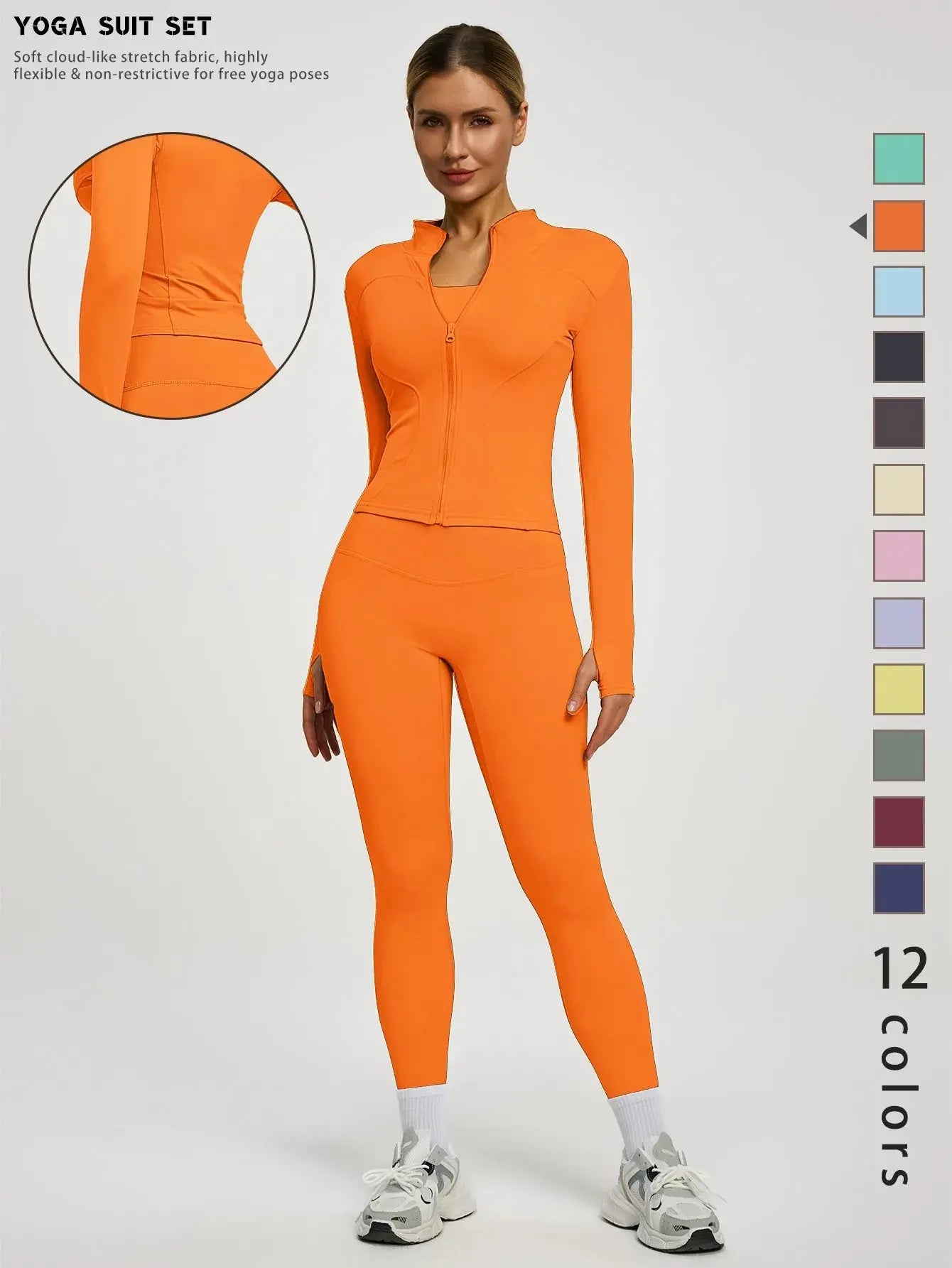 Fitfemme 2Pcs Women's Spring Yoga Sport Suit High Waist Legging Jacket Lifting Running Pants Outdoor Set luxecrown.co.uk