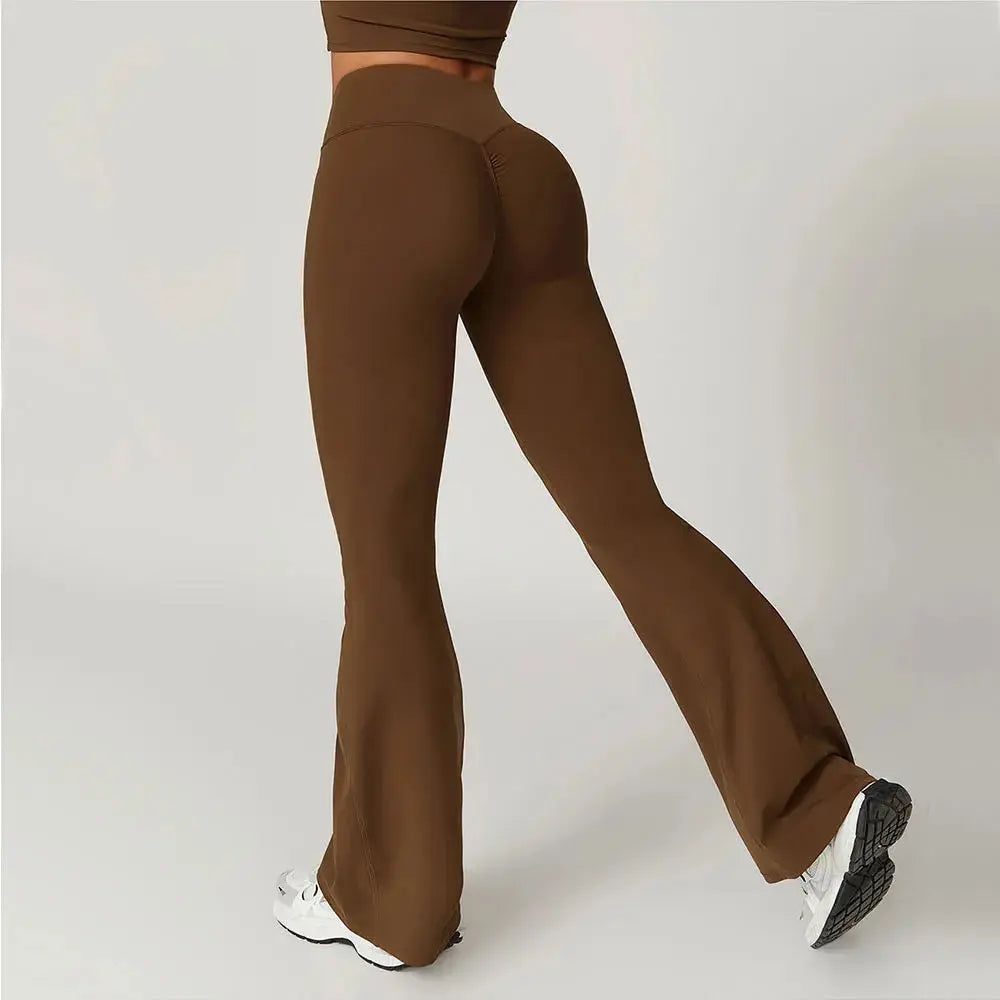 Flare Leggings Yoga Pants Women Bell-bottoms Yoga Tights High Waist Fitness Pants Stretch Gym Workout Sports Push Up Leggings luxecrown.co.uk