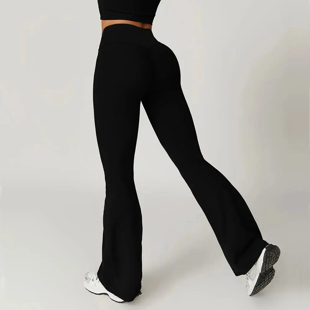 Flare Leggings Yoga Pants Women Bell-bottoms Yoga Tights High Waist Fitness Pants Stretch Gym Workout Sports Push Up Leggings luxecrown.co.uk