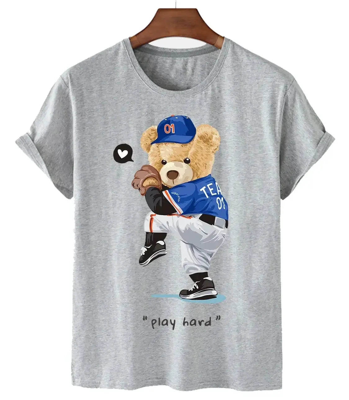 Funny Bear Print Tshirt Women Fashion Cartoon Harajuku Casual T-shirt Female Summer Short Sleeved Top Tees Unisex T Shirt luxecrown.co.uk