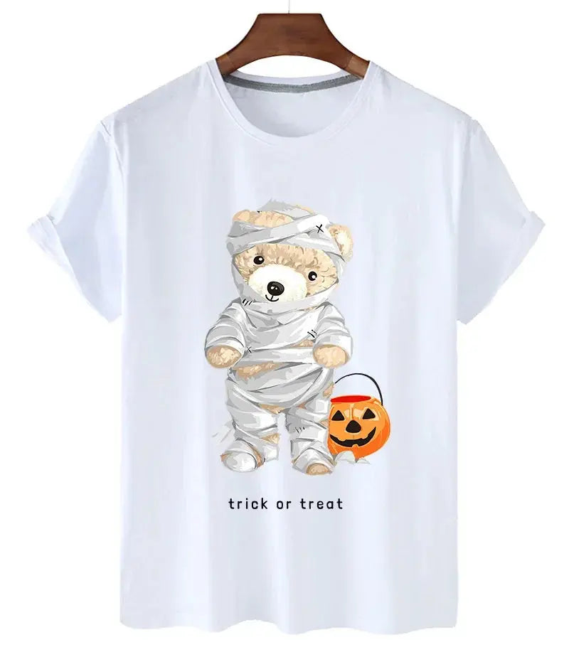 Funny Bear Print Tshirt Women Fashion Cartoon Harajuku Casual T-shirt Female Summer Short Sleeved Top Tees Unisex T Shirt luxecrown.co.uk