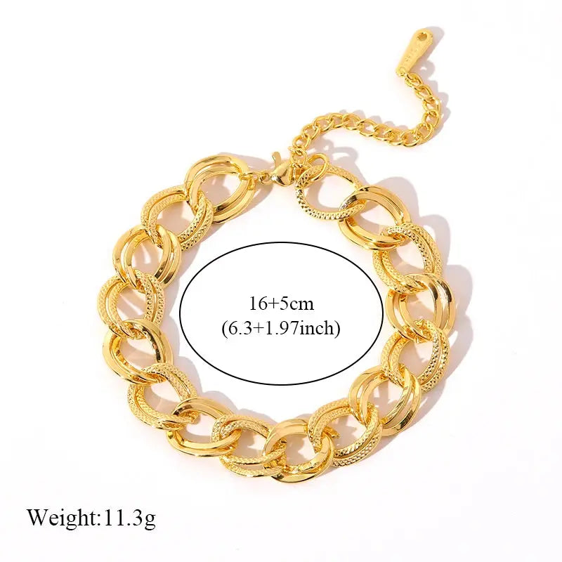 GANEMLY 316L Stainless Steel Tree of Life Bracelet For Women Fashion 18K Gold Plated Wrist Chain Waterproof Jewelry Lady Gift luxecrown.co.uk