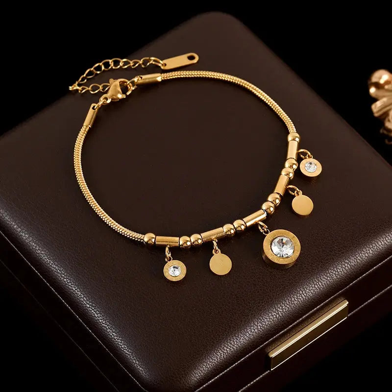 GANEMLY 316L Stainless Steel Tree of Life Bracelet For Women Fashion 18K Gold Plated Wrist Chain Waterproof Jewelry Lady Gift luxecrown.co.uk