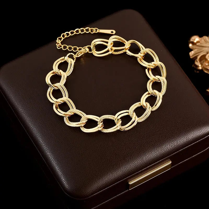 GANEMLY 316L Stainless Steel Tree of Life Bracelet For Women Fashion 18K Gold Plated Wrist Chain Waterproof Jewelry Lady Gift luxecrown.co.uk