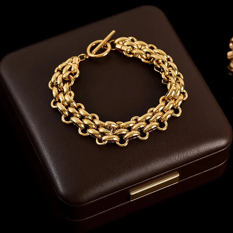GANEMLY 316L Stainless Steel Tree of Life Bracelet For Women Fashion 18K Gold Plated Wrist Chain Waterproof Jewelry Lady Gift luxecrown.co.uk
