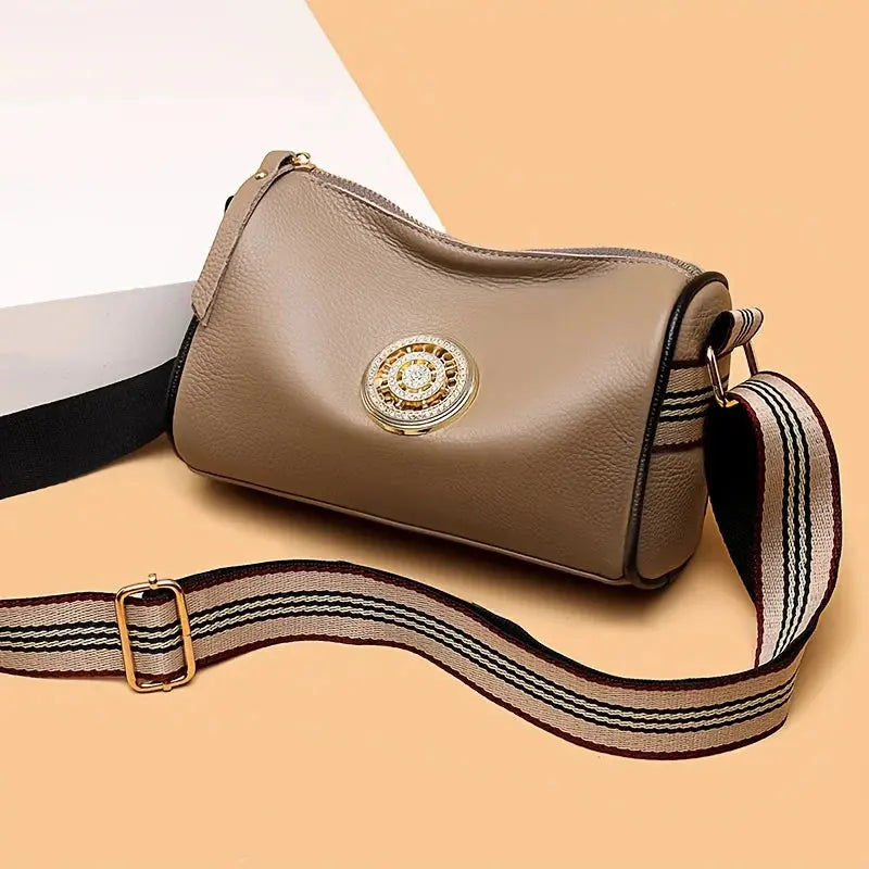 Genuine Leather Crossbody Bag, Stylish Black, Camel, Green Women's Trendy Handbag with Adjustable Strap, Waterproof Streetsharks