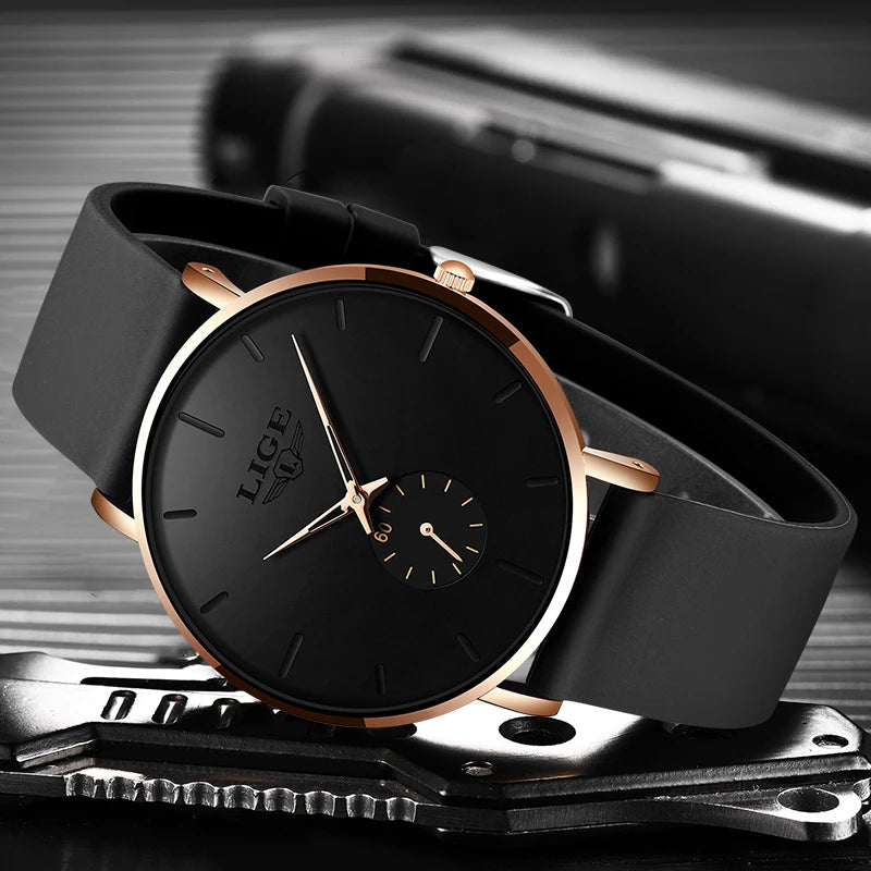 LIGE New Fashion Mens Watches Top Brand Luxury Sport Waterproof Simple Ultra-Thin Watches Men Quartz Clock Relogio Masculino+Box luxecrown.co.uk