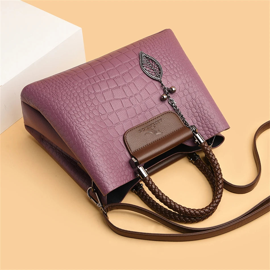 Brand Leather 3 Layers Alligator Crossbody Bag for Women Female Shoulder Messenger Sac Luxury Designer Ladies Handbags Streetsharks