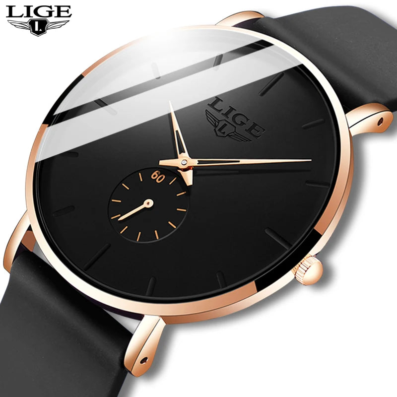 LIGE New Fashion Mens Watches Top Brand Luxury Sport Waterproof Simple Ultra-Thin Watches Men Quartz Clock Relogio Masculino+Box luxecrown.co.uk