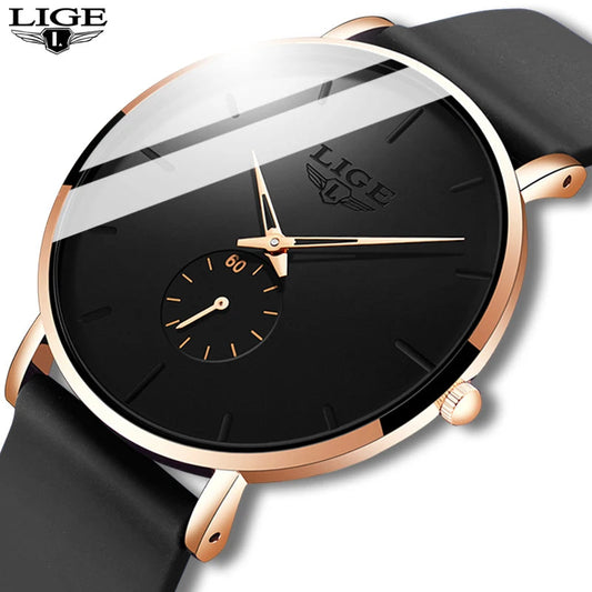 LIGE New Fashion Mens Watches Top Brand Luxury Sport Waterproof Simple Ultra-Thin Watches Men Quartz Clock Relogio Masculino+Box luxecrown.co.uk