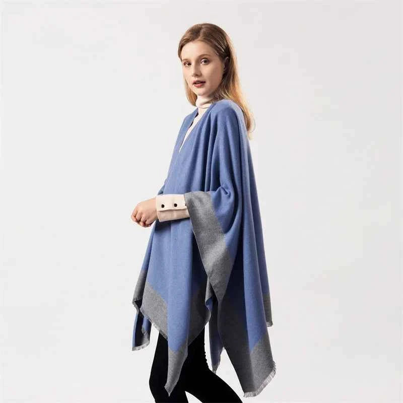 Winter Fashion Poncho Women Capes Scarf Imitation Cashmere Ladies Scarves Warm Shawls Wraps Woman Ponchos Bufanda Mujer Foulard