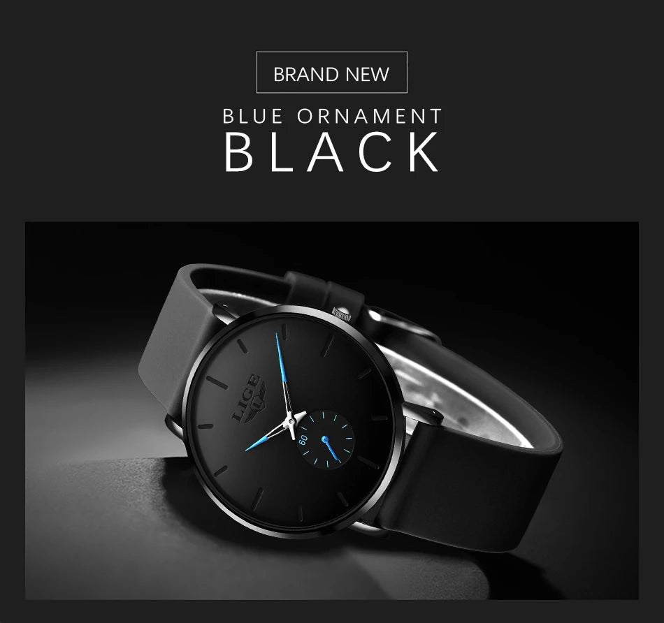 LIGE New Fashion Mens Watches Top Brand Luxury Sport Waterproof Simple Ultra-Thin Watches Men Quartz Clock Relogio Masculino+Box luxecrown.co.uk