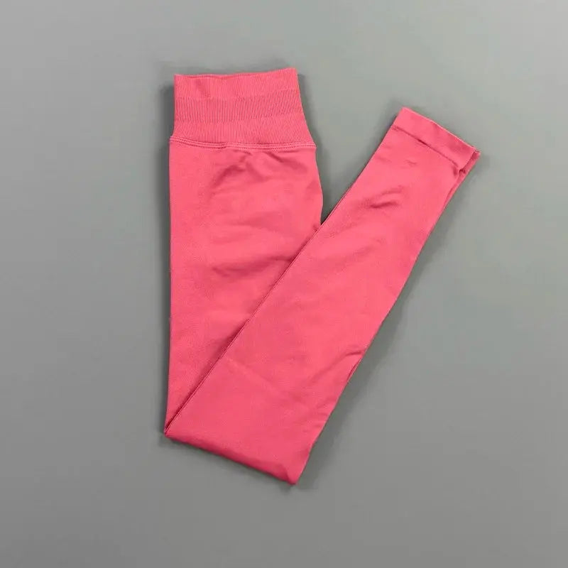 HISTELLO Impact Leggings Women Seamless Sports Yoga Pants Low Ribbed Band Gym Tights Fitness Workout Scrunch Butt Leggings luxecrown.co.uk