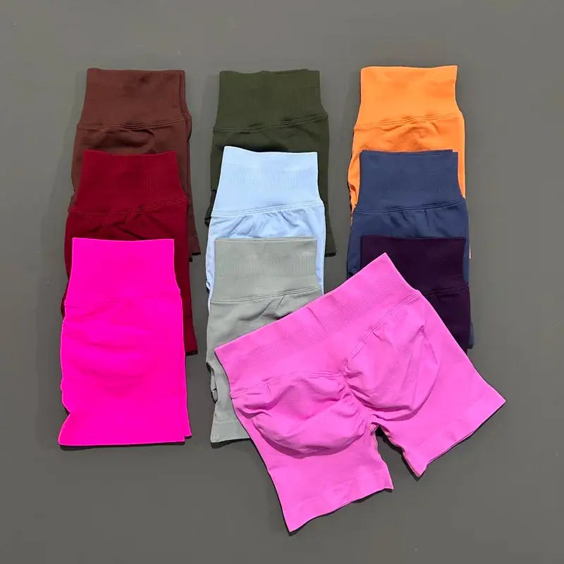HISTELLO Impact Shorts 4.5" Women Fitness Sports Biker Shorts Low Waist Gym Short Workout Scrunch Butt Yoga Seamless Leggings luxecrown.co.uk
