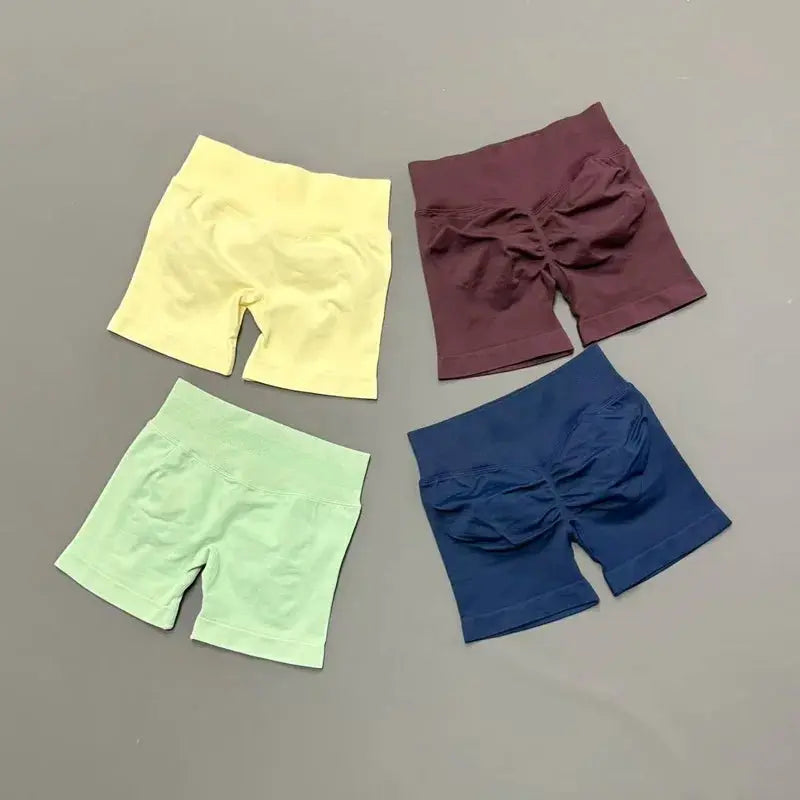 HISTELLO Impact Shorts 4.5" Women Fitness Sports Biker Shorts Low Waist Gym Short Workout Scrunch Butt Yoga Seamless Leggings luxecrown.co.uk