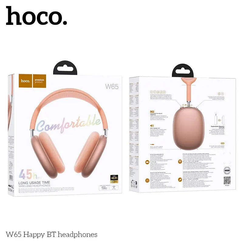 HOCO W65 New Bluetooth 5.4 Headphone Over Ear Big Earphones Hifi Audio Music Sport Gaming Headsets for Iphone Android With Mic luxecrown.co.uk