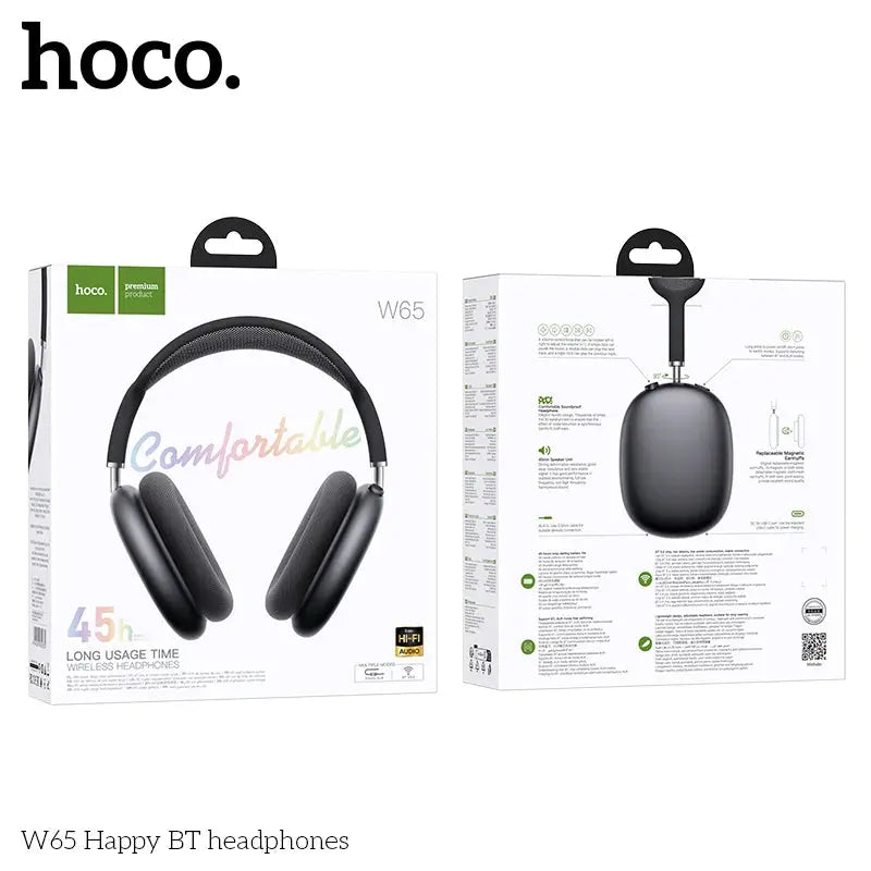 HOCO W65 New Bluetooth 5.4 Headphone Over Ear Big Earphones Hifi Audio Music Sport Gaming Headsets for Iphone Android With Mic luxecrown.co.uk