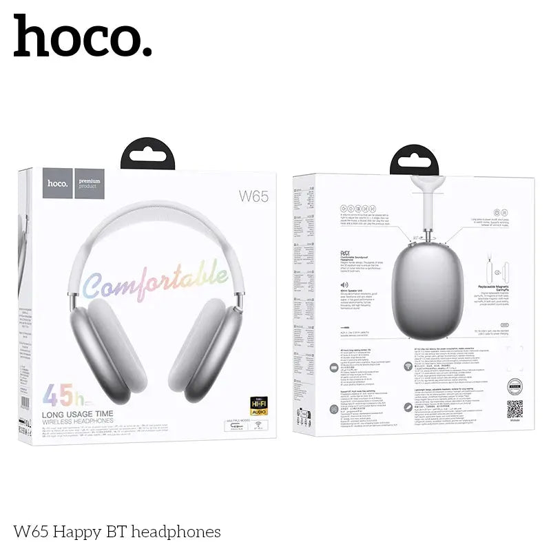 HOCO W65 New Bluetooth 5.4 Headphone Over Ear Big Earphones Hifi Audio Music Sport Gaming Headsets for Iphone Android With Mic luxecrown.co.uk
