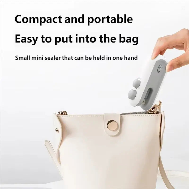 HOMEFISH Mini Handheld Heat Sealer USB Rechargeable Food Storage Bag Plastic Packaging Machine Clip Bag Portable Food Sealer luxecrown.co.uk