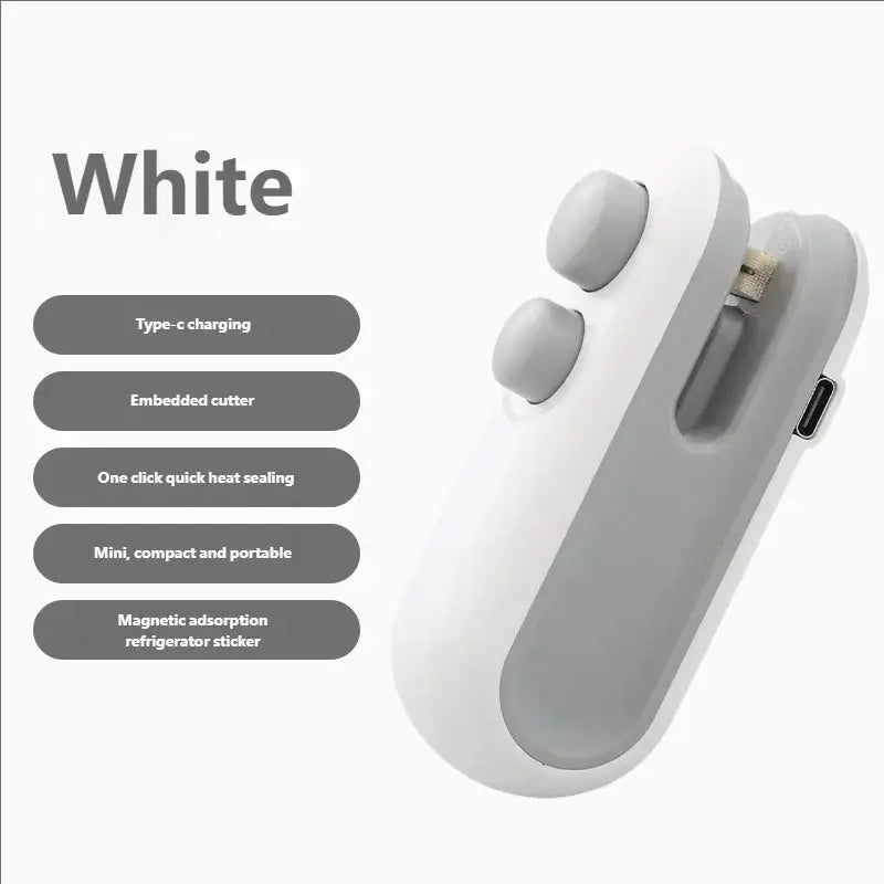 HOMEFISH Mini Handheld Heat Sealer USB Rechargeable Food Storage Bag Plastic Packaging Machine Clip Bag Portable Food Sealer luxecrown.co.uk