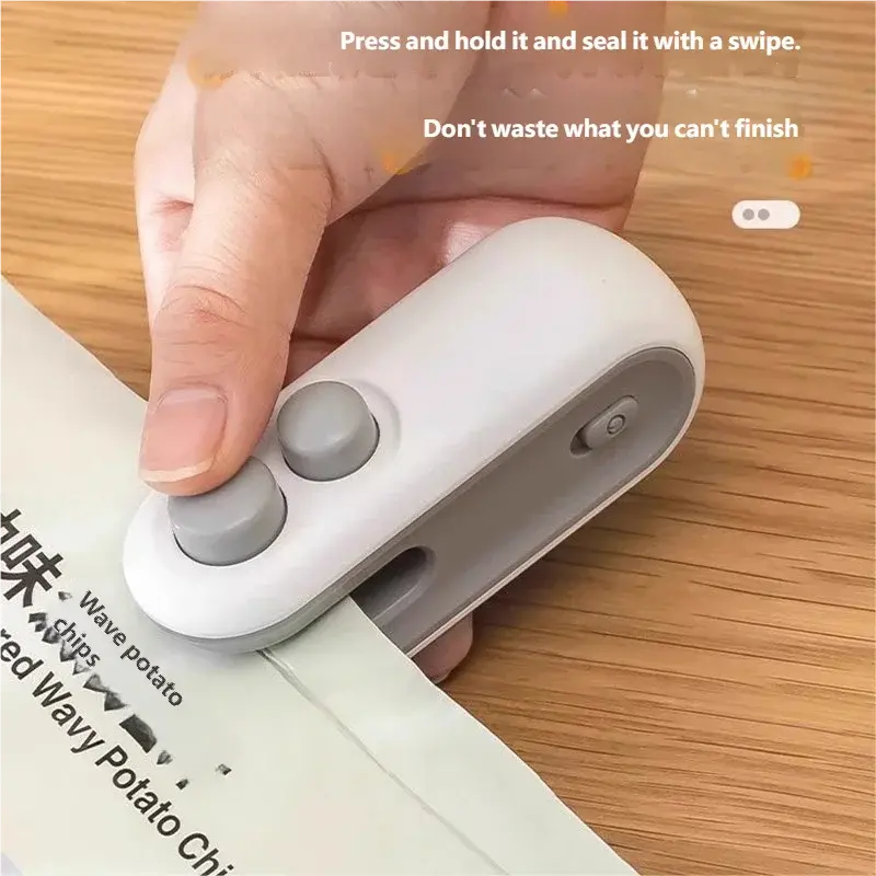 HOMEFISH Mini Handheld Heat Sealer USB Rechargeable Food Storage Bag Plastic Packaging Machine Clip Bag Portable Food Sealer luxecrown.co.uk