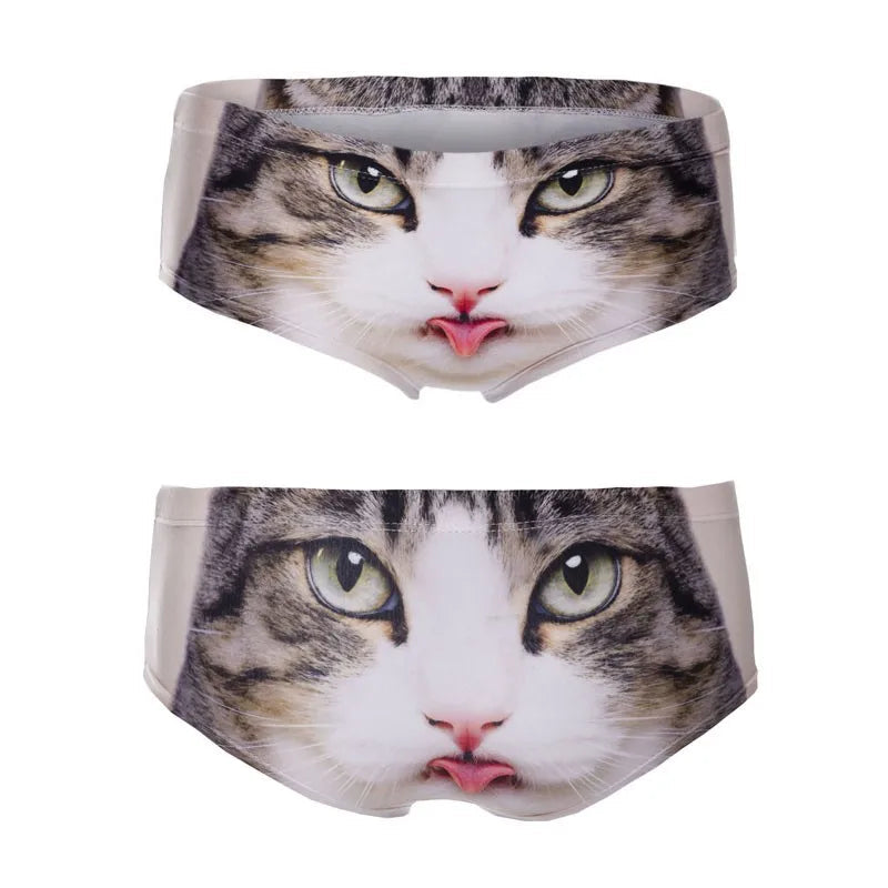Sexy Panties 2021 Wholesale Pink 3d Print Cat  Underwear Women panties Seamless Briefs ropa interior mujer  lingerie Streetsharks