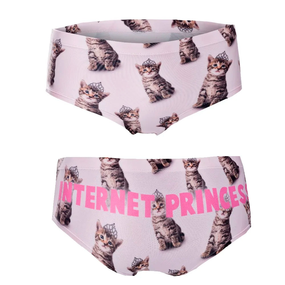 Sexy Panties 2021 Wholesale Pink 3d Print Cat  Underwear Women panties Seamless Briefs ropa interior mujer  lingerie Streetsharks