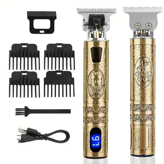 Hair Clipper Beard Trimmer For Men, Electric Cordless Hair Clipper With LCD Screen, Precise T-Blade Trimmer, USB Rechargeable Grooming Kit, Electric Shaver Hair Clipper With Guide Comb DT Streetsharks