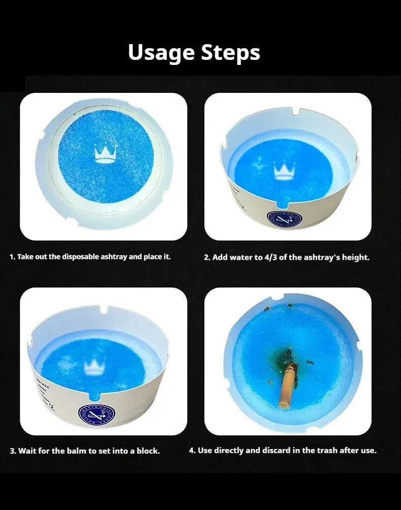 Hard Portable Disposable Ashtray Waterproof Leakproof Cup with Absorbent Gel Resin for Car Travel Camping Smoking Accessories luxecrown.co.uk