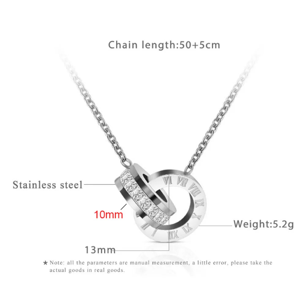 Luxury Roman Numeral Necklace Earring Bracelet For Women Party 316L Stainless Steel Jewelry Set Gift Box Streetsharks