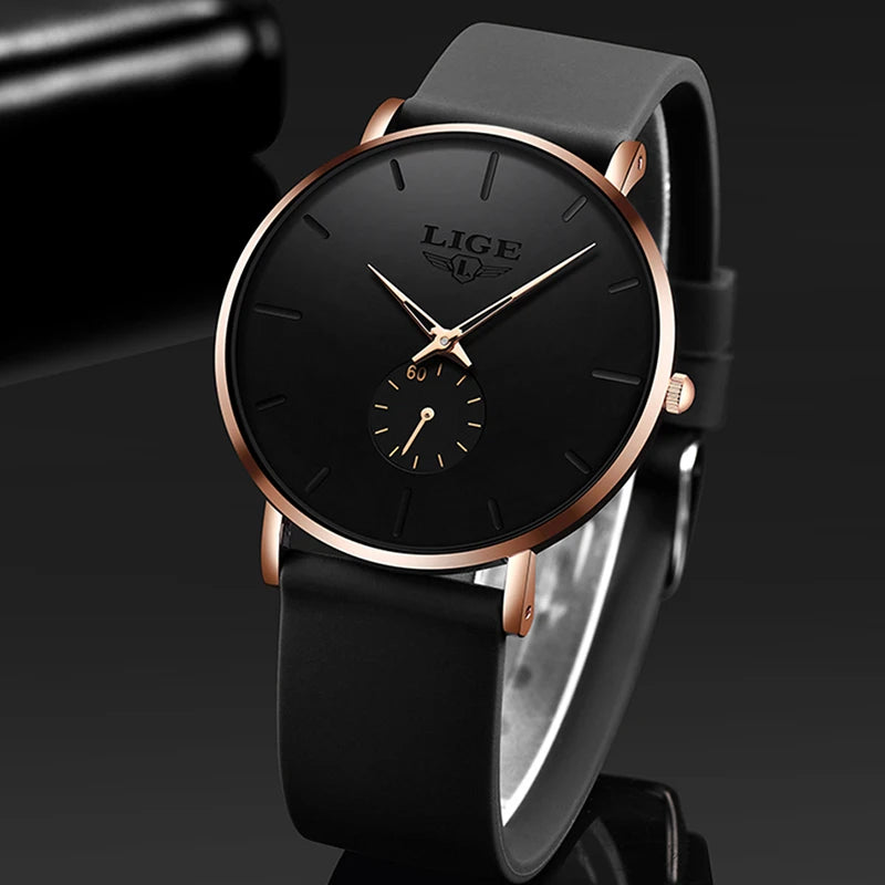 LIGE New Fashion Mens Watches Top Brand Luxury Sport Waterproof Simple Ultra-Thin Watches Men Quartz Clock Relogio Masculino+Box luxecrown.co.uk