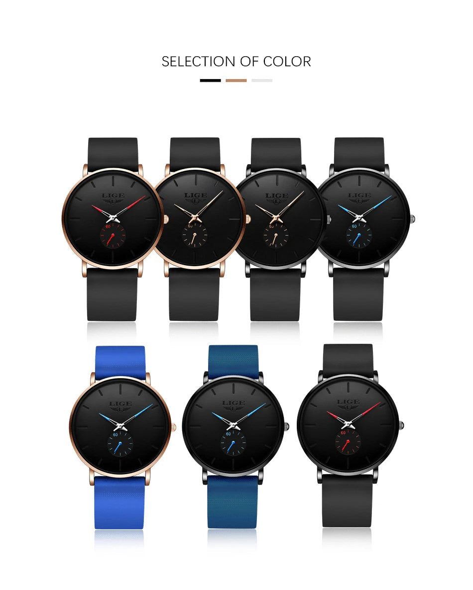 LIGE New Fashion Mens Watches Top Brand Luxury Sport Waterproof Simple Ultra-Thin Watches Men Quartz Clock Relogio Masculino+Box luxecrown.co.uk